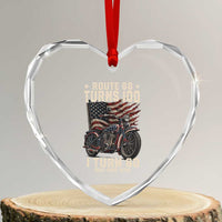 Route Highway 66 Turns 100 I Turn 60 Heart Crystal Glass Ornament Vintage 1966 American Classic V-Twin Motorcycle Lover 60th Birthday Gift