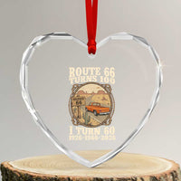 Route Highway 66 Turns 100 I Turn 60 Heart Crystal Glass Ornament Vintage 1966 Road Sign Classic Pickup Truck Lover 60th Birthday Gift