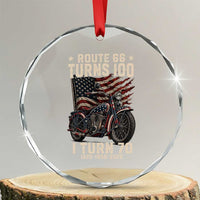 Route Highway 66 Turns 100 I Turn 70 Crystal Glass Ornament Vintage 1956 American Classic V-Twin Motorcycle Lover 70th Birthday Gift
