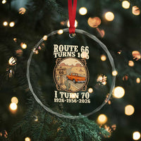 Route Highway 66 Turns 100 I Turn 70 Crystal Glass Ornament Vintage 1956 Road Sign Classic Pickup Truck Lover 70th Birthday Gift
