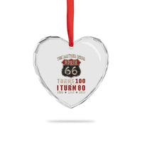 Route Highway 66 Turns 100 I Turn 80 Heart Crystal Glass Ornament Vintage 1946 Road Sign 80th Birthday Gift