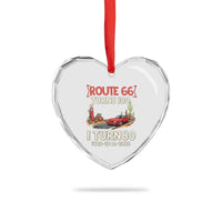 Route Highway 66 Turns 100 I Turn 80 Heart Crystal Glass Ornament Vintage 1946 Road Sign Classic Muscle Car Lover 80th Birthday Gift