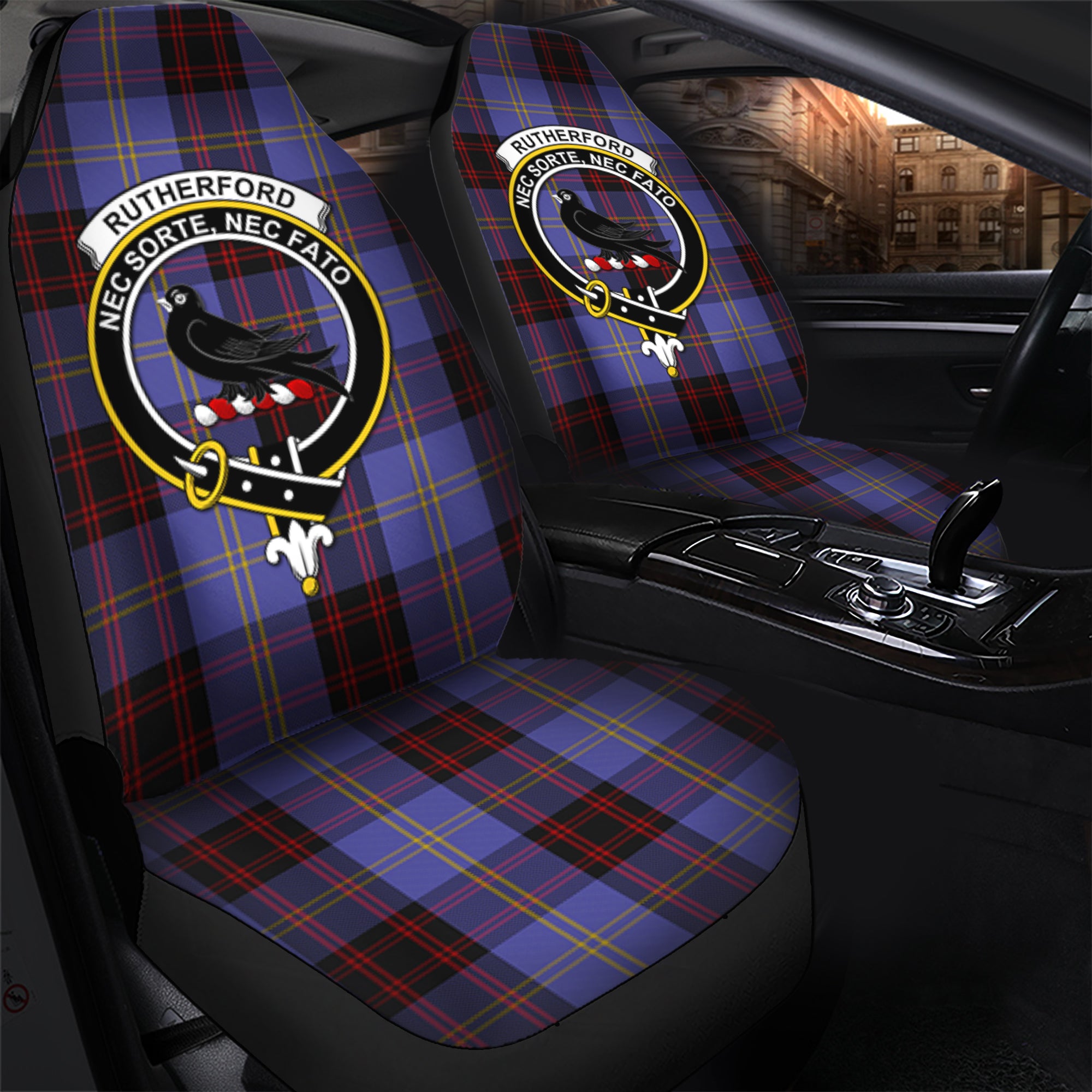 Rutherford Clan Tartan Car Seat Cover, Family Crest Tartan Seat Cover TS23