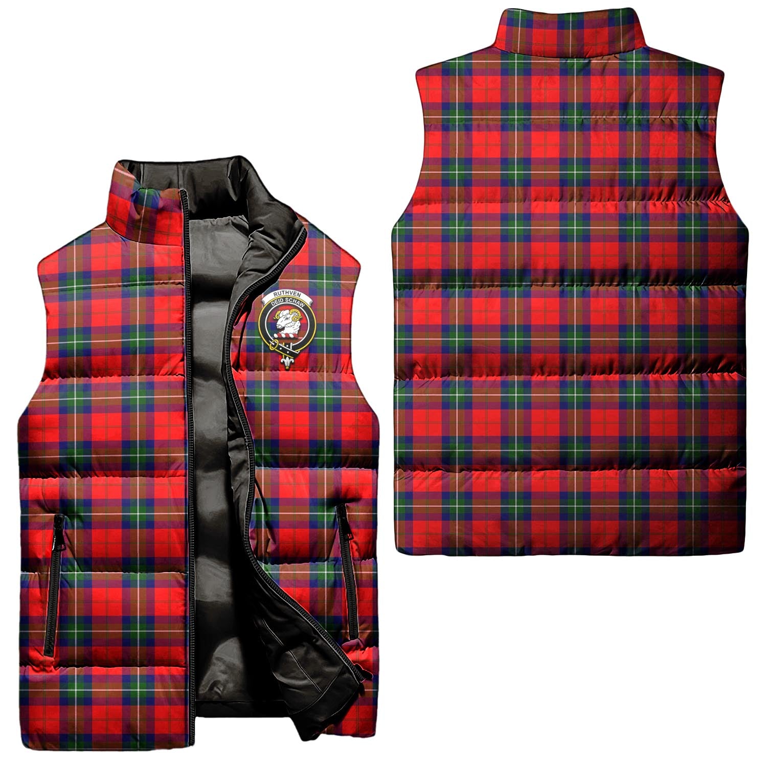 ruthven-modern-clan-puffer-vest-family-crest-plaid-sleeveless-down-jacket