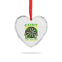 Saint Hat Tricks St Patricks Day Heart Crystal Glass Ornament Darts Player Gift