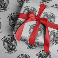 Saint Michael Heavenly Warrior Wrapping Paper Roll Defend Us In Battle