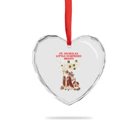 Saint Nicholas Santa Claus Christmas Heart Crystal Glass Ornament Little Surprises Awaiti - Wonder Print Shop