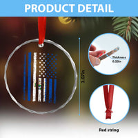 Salvadoran America Flag Crystal Glass Ornament El Salvador USA Patriotic TS10