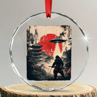 Samurai Bigfoot Crystal Glass Ornament Funny Japanese Retro Vintage Sasquatch Graphic Ukiyo-e Art TS10