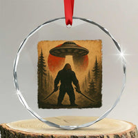 Samurai Bigfoot Crystal Glass Ornament Japanese Vintage Ukiyoe Style TS12