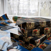 Samurai Bigfoot Japanese UFO Wrapping Paper Roll Sasquatch Ailen Ukiyo-e - Wonder Print Shop