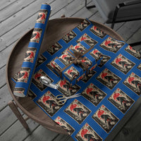 Samurai Bigfoot Wrapping Paper Roll Japanese Vintage Sasquatch Graphic Ukiyo-e Art Funny - Wonder Print Shop
