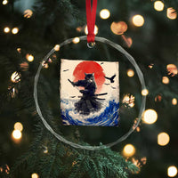 Samurai Cat Crystal Glass Ornament Vintage Japanese Art Anime Ukiyo-e Warrior TS10