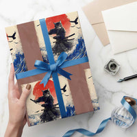 Samurai Cat Wrapping Paper Roll Vintage Japanese Art Anime Ukiyo-e Warrior - Wonder Print Shop