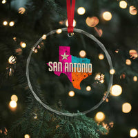 San Antonio Texas TX Fiesta Sports For Latino Fans Crystal Glass Ornament
