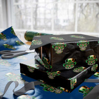 San Patties Irish Sugar Skull Wrapping Paper Roll St Patricks Day Of The Dead - Wonder Print Shop