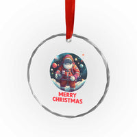 Santa Astronaut Xmas Space Colorful Planet Crystal Glass Ornament TS09