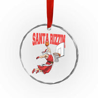 Santa Basketball Christmas Crystal Glass Ornament He Is Rizzin - Wonder Print Shop