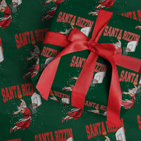 Santa Basketball Christmas Wrapping Paper Roll He Is Rizzin - Wonder Print Shop