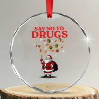 Santa Christmas Crystal Glass Ornament AIDS Awwanrness Red Ribbon HIV Support TS14