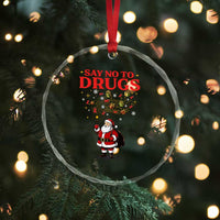Santa Christmas Crystal Glass Ornament AIDS Awwanrness Red Ribbon HIV Support TS14
