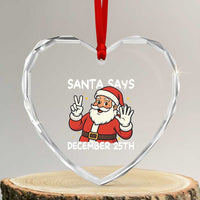 Santa Christmas December 25 Heart Crystal Glass Ornament - Wonder Print Shop