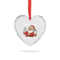Santa Christmas December 25 Heart Crystal Glass Ornament - Wonder Print Shop