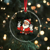 Santa Christmas December 25th Season Crystal Glass Ornament - Wonder Print Shop