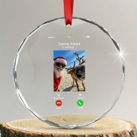 Santa Christmas Meme Crystal Glass Ornament Reindeer Video Call TS14