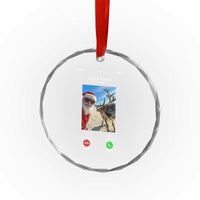 Santa Christmas Meme Crystal Glass Ornament Reindeer Video Call TS14