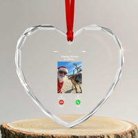Santa Christmas Meme Heart Crystal Glass Ornament Reindeer Video Call - Wonder Print Shop