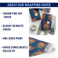 Santa Eating Ramen Noodles Japanese Christmas Wrapping Paper Roll - Wonder Print Shop