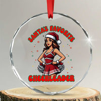 Santa Favorite Cheerleader Crystal Glass Ornament Funny Christmas Cheer Gift TS12