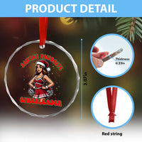 Santa Favorite Cheerleader Crystal Glass Ornament Funny Christmas Cheer Gift TS12