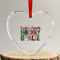 Santa Favorite Hockey Goalie Heart Crystal Glass Ornament Funny Christmas Gift - Wonder Print Shop