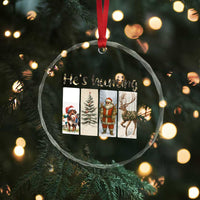 Santa Funny Xmas Hunter Look Crystal Glass Ornament He Is Hunting TS12