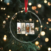 Santa Funny Xmas Hunter Look Crystal Glass Ornament He Is Hunting TS12