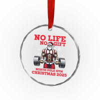 Santa Gym Christmas Crystal Glass Ornament Lifting Swole Santa Ugly Xmas - Wonder Print Shop