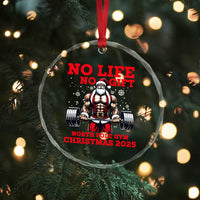 Santa Gym Christmas Crystal Glass Ornament Lifting Swole Santa Ugly Xmas - Wonder Print Shop