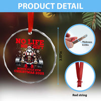 Santa Gym Christmas Crystal Glass Ornament Lifting Swole Santa Ugly Xmas TS14