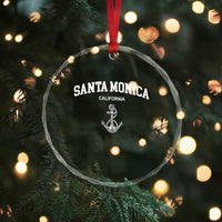 Santa Monica CA California Travel Souvenir Crystal Glass Ornament