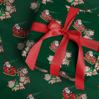 Santa Pig Sleigh Crew Wrapping Paper Roll Funny Christmas Pig Lover Gift - Wonder Print Shop