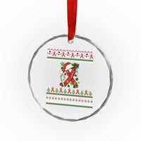 Santa Red Ribbon HIV Awareness Crystal Glass Ornament Ugly Sweater Christmas Gift TS12