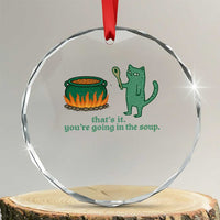 Sarcastic Cat Meme Crystal Glass Ornament Weirdcore Dark Humor - Wonder Print Shop