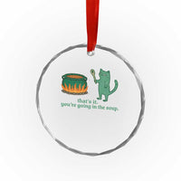 Sarcastic Cat Meme Crystal Glass Ornament Weirdcore Dark Humor - Wonder Print Shop