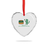 Sarcastic Cat Meme Heart Crystal Glass Ornament Weirdcore Dark Humor - Wonder Print Shop