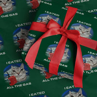 Sarcastic Cat Meme Wrapping Paper Roll Funny Retro I Eated All The Gas Gen Z Humor - Wonder Print Shop