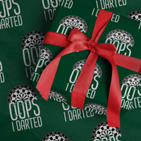 Sarcastic Dartist Gift Wrapping Paper Roll Funny Oops I Darted Darts Lover - Wonder Print Shop