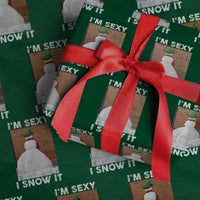 Sarcastic Snowman Wrapping Paper Roll Funny Christmas I'm Sexy and I Snow It - Wonder Print Shop