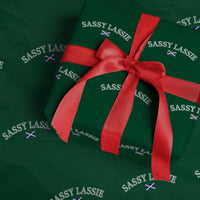 Sassy Lassie Scotland Flag Wrapping Paper Roll Funny Scottish Pride Heritage Gift
